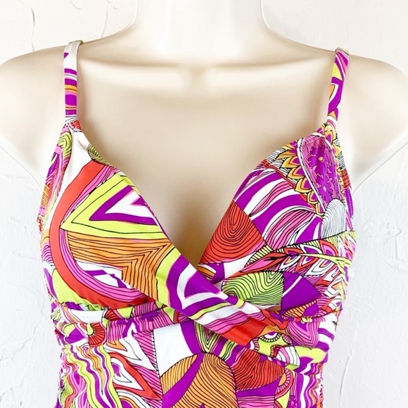 LAUREN Ralph Lauren Side Ruched Tankini Top - Picture 3 of 6